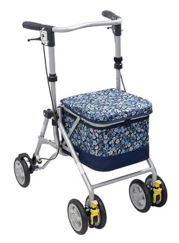 黒いクッション付き歩行器ほぼ新品25日までの出品 Amazon | 島製作所 四輪歩行車 シンフォニースリムBOX 花柄紺 1